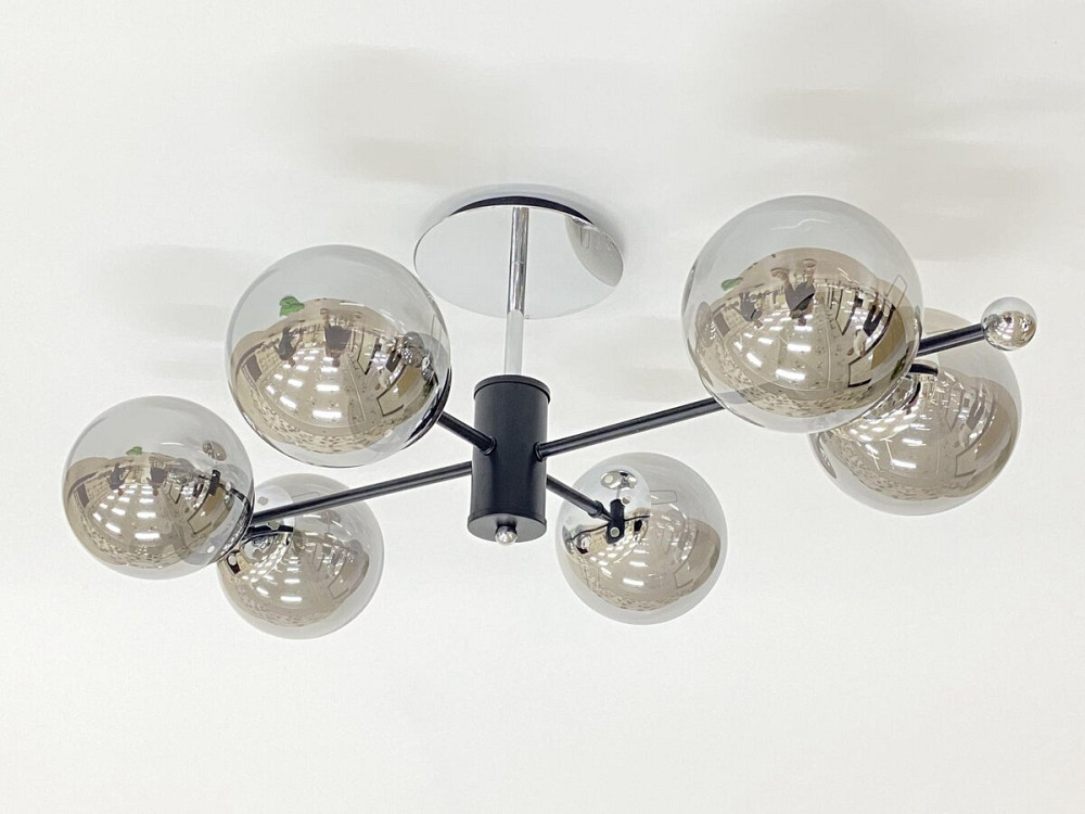 VALESO Стельова люстра на 6 плафонів 91191/6 чорний+хром Коломыя - изображение 1