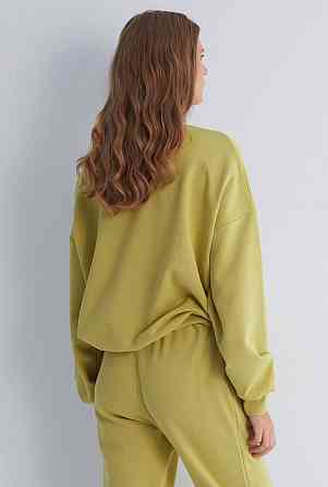 Жіночий прогулянковий костюм-двійка: кофта та штани преміум'якості футер діагональний 100% бавовна Оливка, 42 Одеса