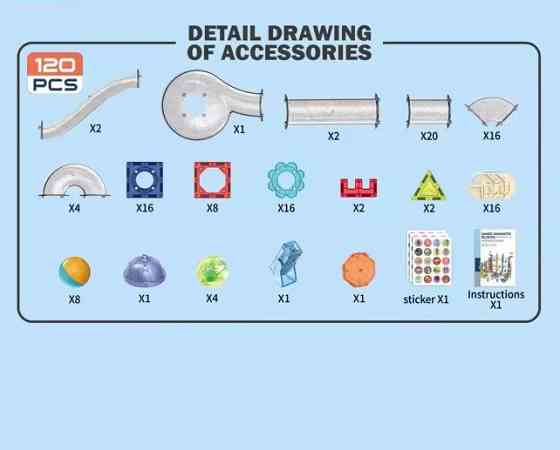 Конструктор магнитный с свето-звуковыми эфектами на 120 деталей Каменец-Подольский