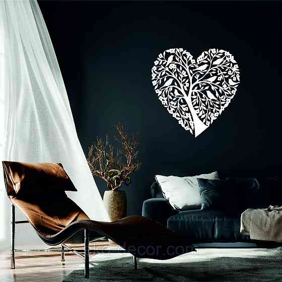 Декоративное настенное 3D Панно «Птицы Сердце» Декор на стену с объемом 50*49 см, Белый Киев