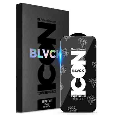Стекло защитное Armorstandart Supreme Black Icon Apple iPhone 17 / 16 Pro (ARM86399) Винница