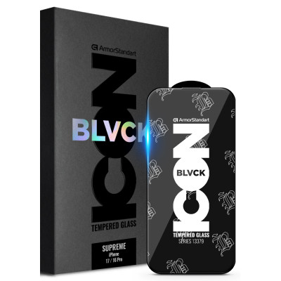 Стекло защитное Armorstandart Supreme Black Icon Apple iPhone 17 / 16 Pro (ARM86399) Винница - изображение 1