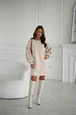 Женское замшевое платье с вышивкой 50-52, Бежевий Одеса