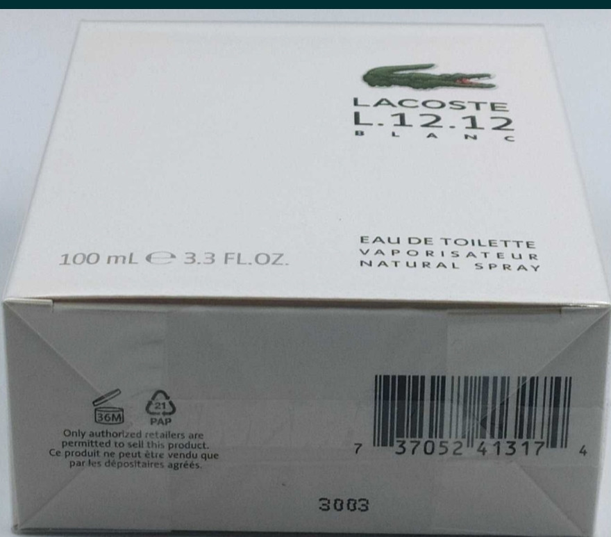 Парфюмерия: Lacoste EAU De L12.12 Blanc edt 100ml. Оригинал! Киев - изображение 2