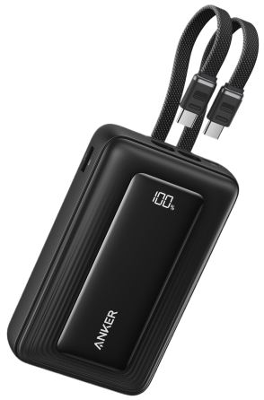 Портативний зарядний пристрій Anker - 20000 mAh 45W Built-In Dual USB-C Cables Black (7235835) Київ