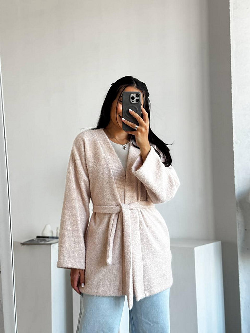 Жіночий теплий модний кардиган альпака Пісочний, 42/44 Одеса - фото 1