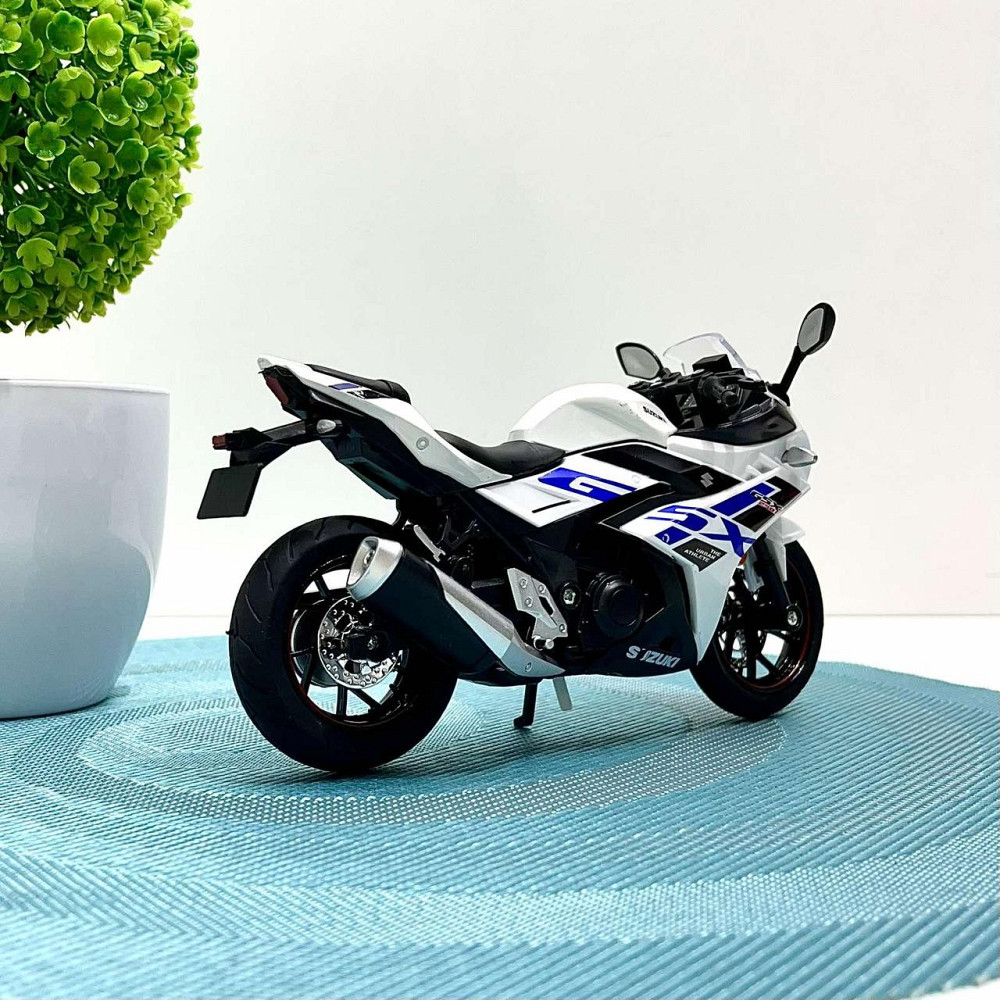 Мотоцикл металопластиковий звуки підсвічування гумові шини рухомі елементи 1:12 Білий (BG 69-325) Чернігів - фото 9