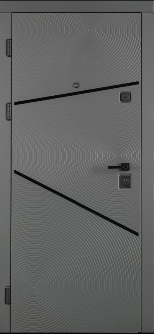 Двері вхідні Артіз Еліт 023 Антрацит новий супермат / біла шагрень 860х2040 мм Київ - фото 1