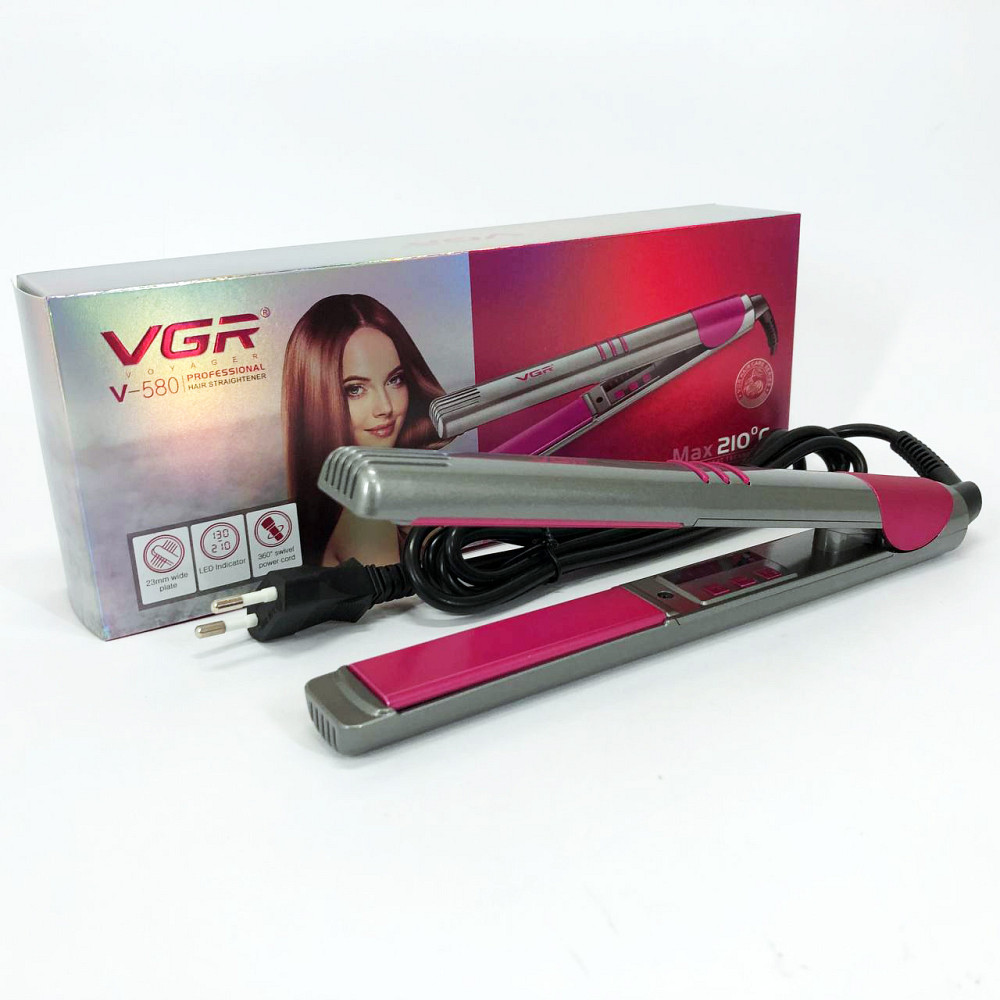 Випрямляч для будь-якого типу волосся, Ергономічна праска-випрямляч, Вирівнювальна праска для волосся AQ-58 Львів - фото 2