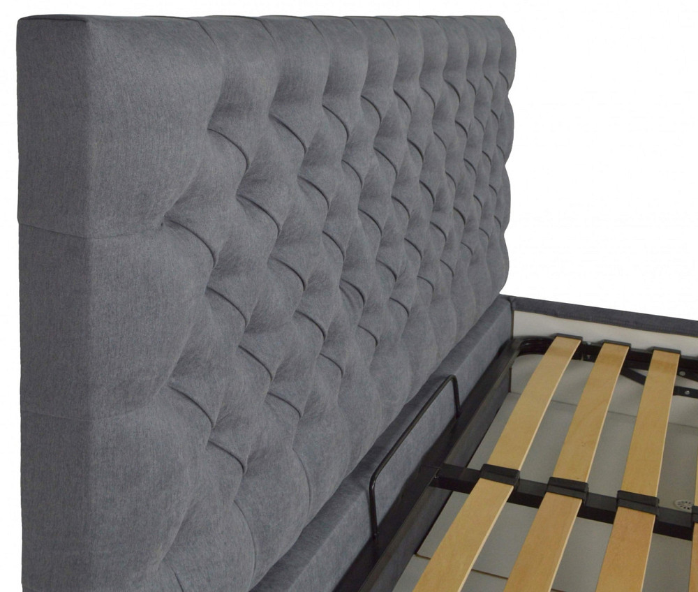 Ліжко Двоспальне Cambridge Comfort 180 х 200 см Fibril 16 С1 З підйомним механізмом та нішою для білизни Темно-сірий Дніпро - фото 8