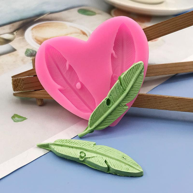 Молд силиконовый Перо 66 на 60 мм розовый Киев - изображение 1