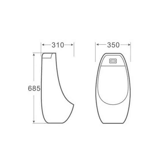 Пісуар підвісний Qtap Stork з ІЧ-датчиком автоматичного змиву 350х310х685 White QT1588102HW Харків