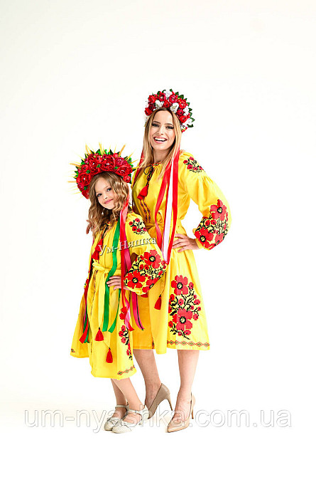 Дитяче вишите лляне плаття "Квіти Праги" р.134-164 Кривий Ріг - фото 3