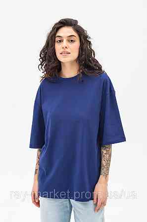 Набір футболок оверсайз жіночих 3 шт "U0104-Cream-Sky Blue-Navy Blue" XXL/3XL Київ