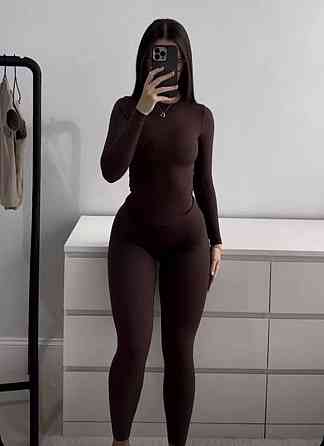 Жіночий базовий коригувальний комплект-двійка з утепленням термотка Шоколад, S-M Одеса