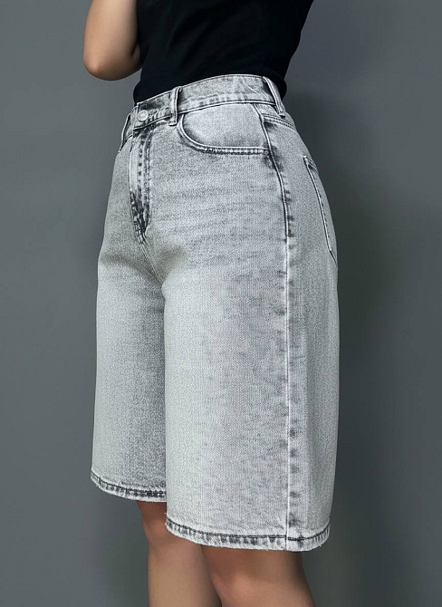 Шорты женские джинсовые Liana 4-017 4-018 бермуды с резинкой на талии большие размеры серые, серый, З2, 32, 87 см, 114 см Киев - изображение 6