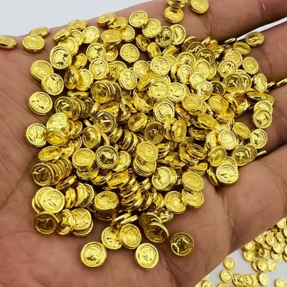 Набор 50 мини золотых монет для декора и творчества – пиратские миниатюры Киев
