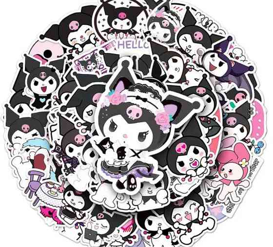50 шт. Наклейки Kuromi | Японские kawaii стикеры для декора, блокнотов, подарков. Киев