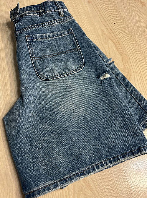 Шорти жіночі джинсові Allure 803-68 бермуди з порізами та регулюванням застібкою на талії блакитні, блакитний, 27, 27, 72 см, 102 см Київ - фото 14