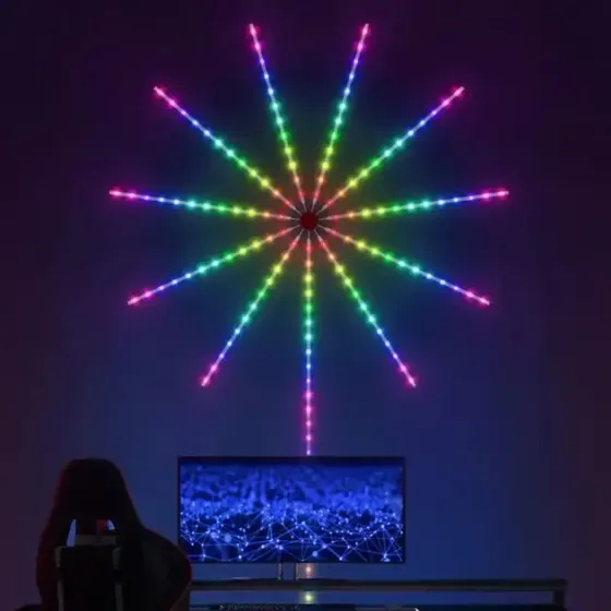 Светодиодная RGB лента Фейерверк с пультом и Bluetooth от USB, 5V 213 LED Коломия