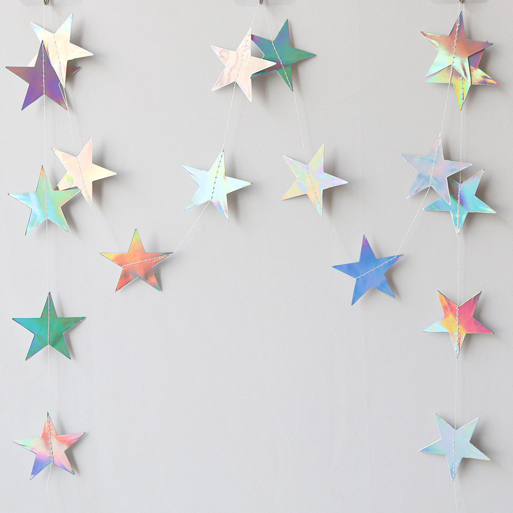 Гірлянда із зірочок 4 м на 6 см сріблясто-перламутровий Київ - фото 4