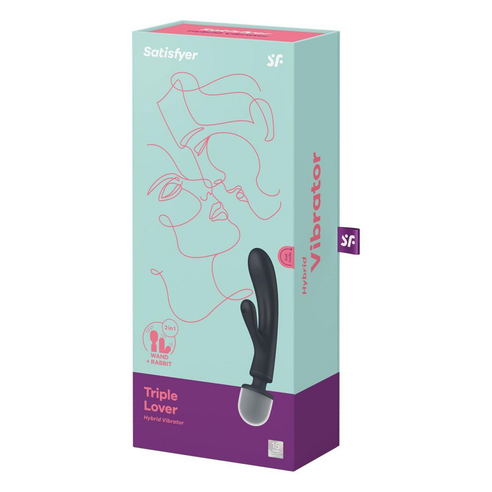 Вібратор-кролик з вібромасажером Satisfyer Triple Lover Grey, 3 мотори Sex Aura Київ - фото 6