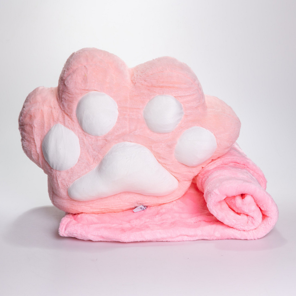 Плюшева подушка-іграшка з пледом "Лапка" 3 в 1 Рожевий Київ - фото 1