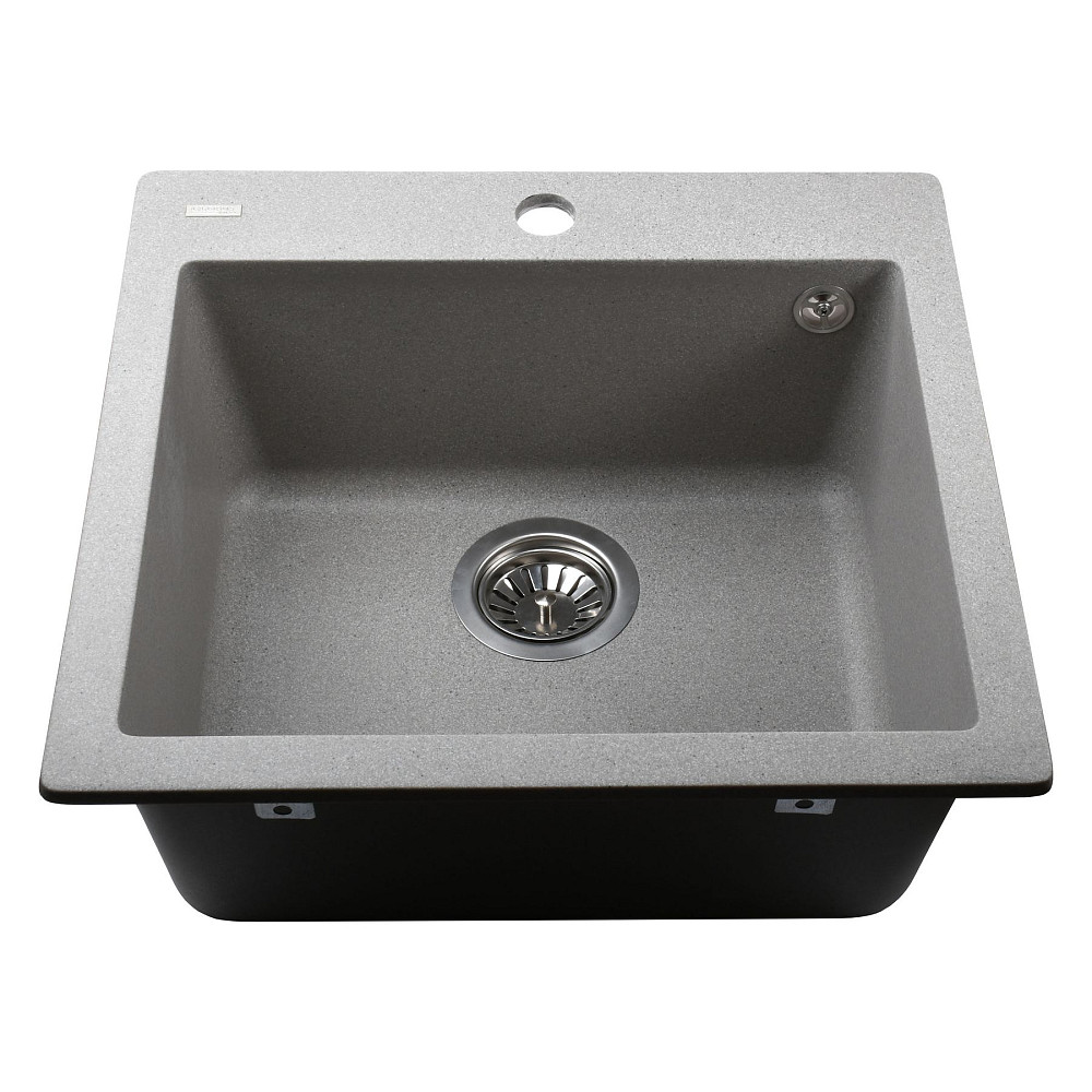 Гранітна мийка Globus Lux AOSTA сіiрий камiнь 490x455мм-А0005 Тернопіль - фото 2