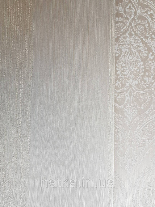 Текстильні шпалери на флізеліновій основі Cador Rasch Textil 086064 смуги бежеві капучіно мокко золоті Київ - фото 2