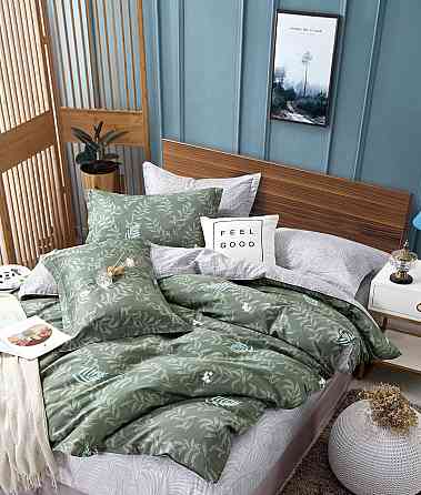 Ecotton Комплект постільної білизни Ecotton полуторний 150х215 см Гілка зелений (20002АВ) Коломыя
