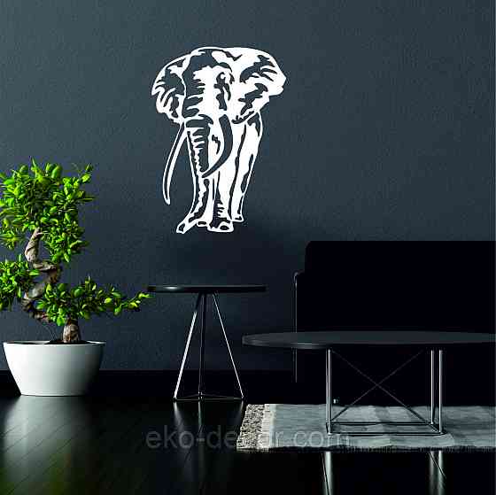 Декоративное настенное Панно «Слон», Декор на стену 50*35 см, Белый Киев