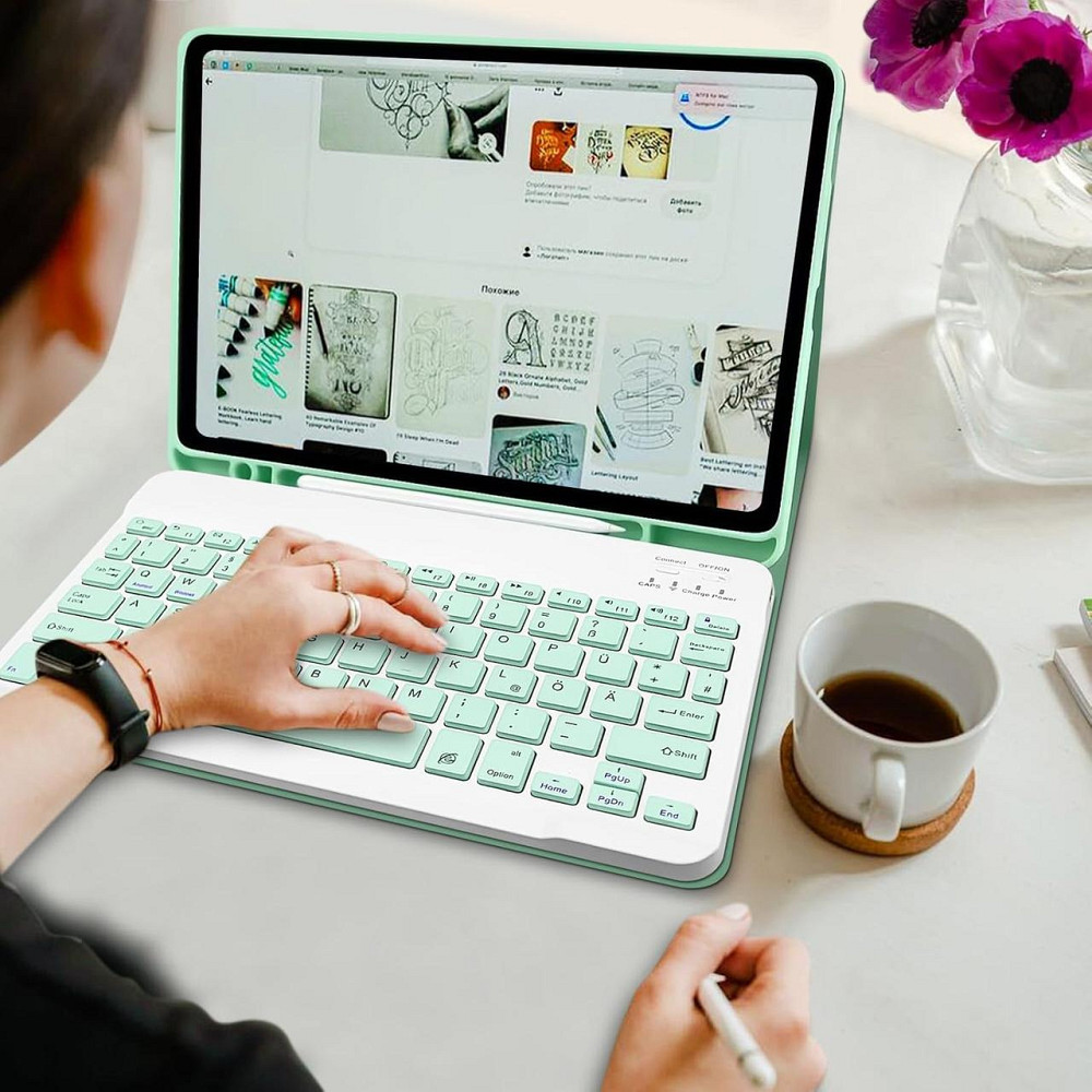 Чехол-клавиатура для Samsung Galaxy Tab S6 Lite P610/P615/P613/P619 Зеленый съемная Bluetooth клавиатура Киев - изображение 2