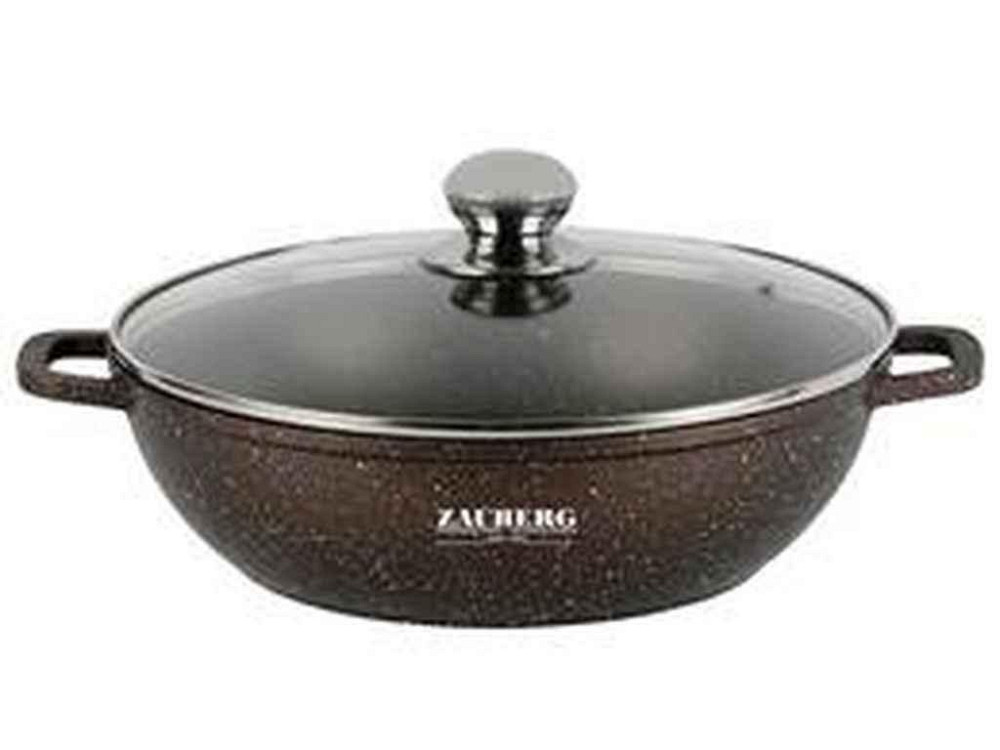 Кастрюля 4,1л мелкая алюм. с скл. кр. МАРМУР, индукц. 0528-CH ТМ ZAUBERG Solmir Solmir Solmir Київ - фото 1