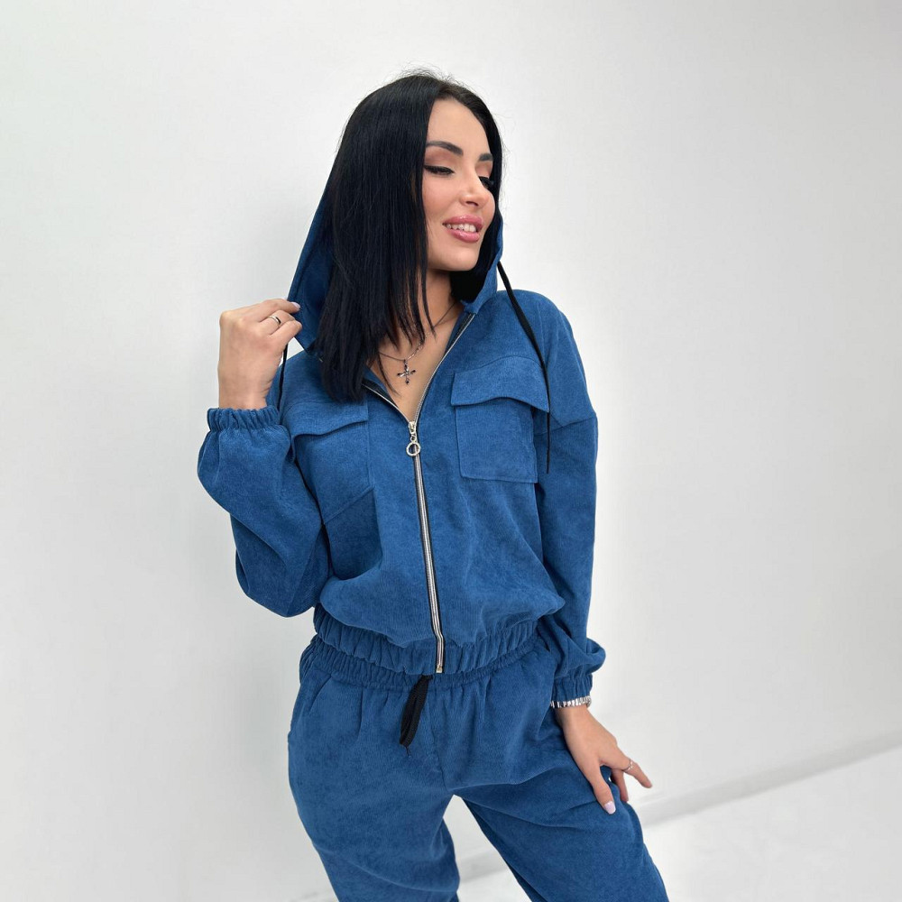 Вельветовий костюм-двійка "Demien" оптом | Батал | Розпродаж моделі Київ - фото 9