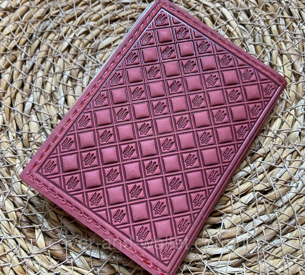 Червона жіноча обкладинка на ID пластиковий паспорт із файлами ST Leather Київ - фото 6