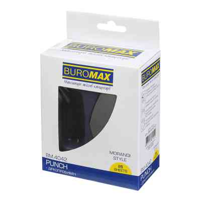 Дырокол Buromax металлический MORANDI STYLE, до 25 листов, 115 х 96 х 89 мм, синий (BM.4042-02) Винница