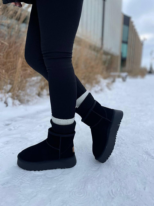 Hengji Угги жіночі HENGJI чорні натуральна замша высота 13 см размер 36-40 (T56-1) Коломыя - изображение 8