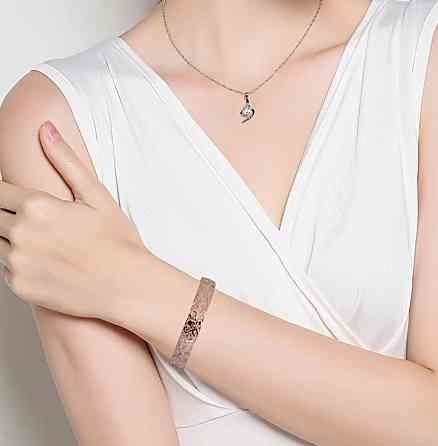 Мідний браслет жорсткий відкритий з орнаментом, універсальний розмір Київ