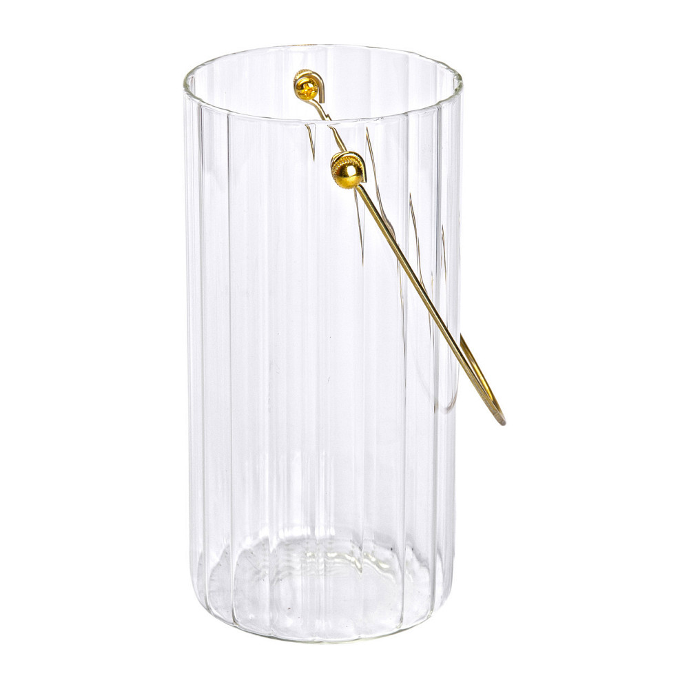 Стеклянная ваза для цветов с ручкой 19,5 см Киев - изображение 3