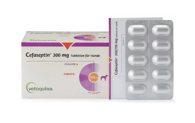 Цефасептин (Cefaseptin) 300 мг №10 таблеток 1т/20 кг (для лікування собак при захворюваннях шкіри) Vetoquinol Вінниця - фото 1