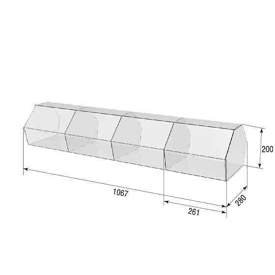Диспенсер EKOSTAR 1067х280х200мм для мармеладів, снеків, горіхів 5 комірок Київ