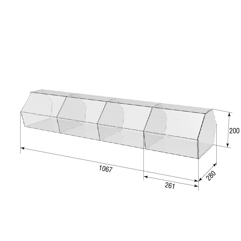 Диспенсер EKOSTAR 1067х280х200мм для мармеладів, снеків, горіхів 5 комірок Київ - фото 3