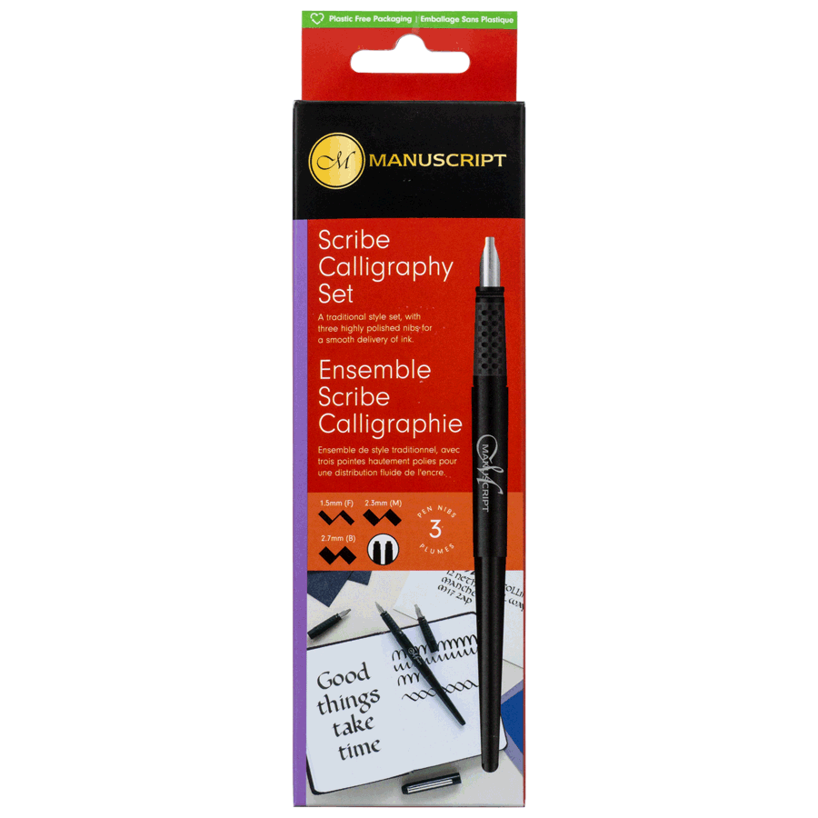Набір для каліграфії Scribe Calligraphy 3 Nib Set (ручка 3 пера конвертер картридж) Manuscript Київ - фото 1