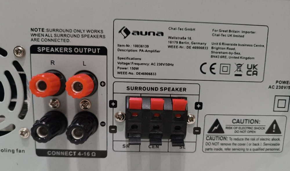 Усилитель Auna AMP 3800 BT 5.0 Hi-Fi Amplifier Киев - изображение 5