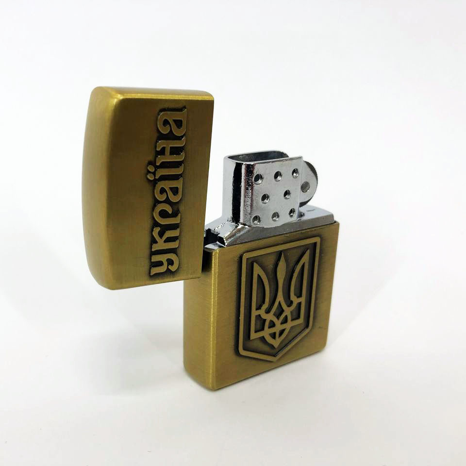 Запальничка кремнієва патріотична Україна 4550. UW-838 Колір: золотий Київ - фото 5