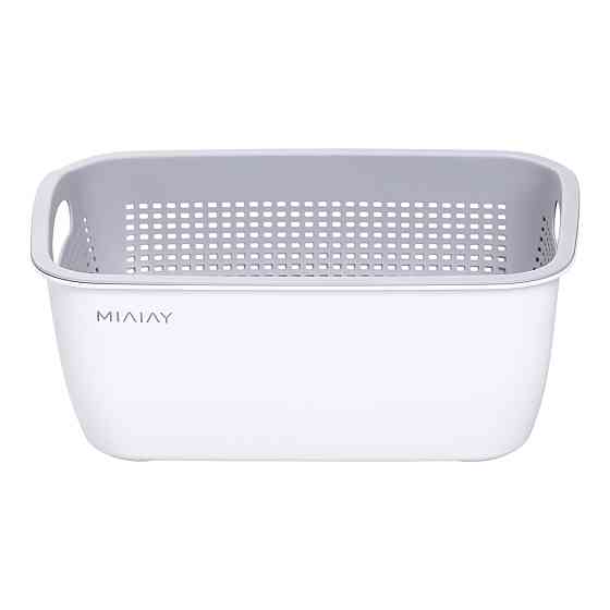 Кошик-друшлак 2 в 1 для миття овочів, фруктів і зелені 29,5×21×11 (см) Білий HP-45-6W Коломыя