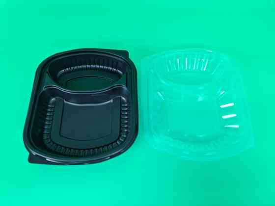 Контейнер PP T-2 (210/170/48) черный с крышкой (50 шт) Харьков