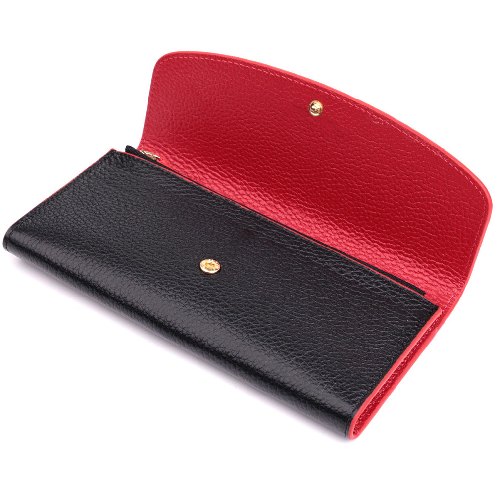 Женский кошелек с треугольным клапаном из натуральной кожи Tony Bellucci 22860 Черный Киев - изображение 6