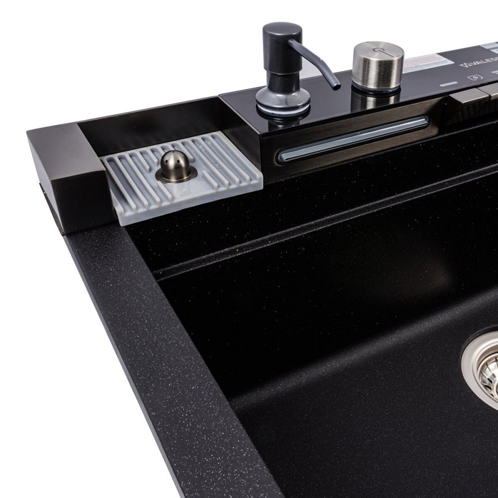 VALESO Гранітна мийка VALESO IRENA 6846 матова Чорний металік Киев - изображение 7