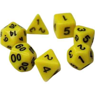 Набор кубиков для настольных игр Games 7 Days Opaque 7 Dice Set - Yellow (g7dopaq11) Винница